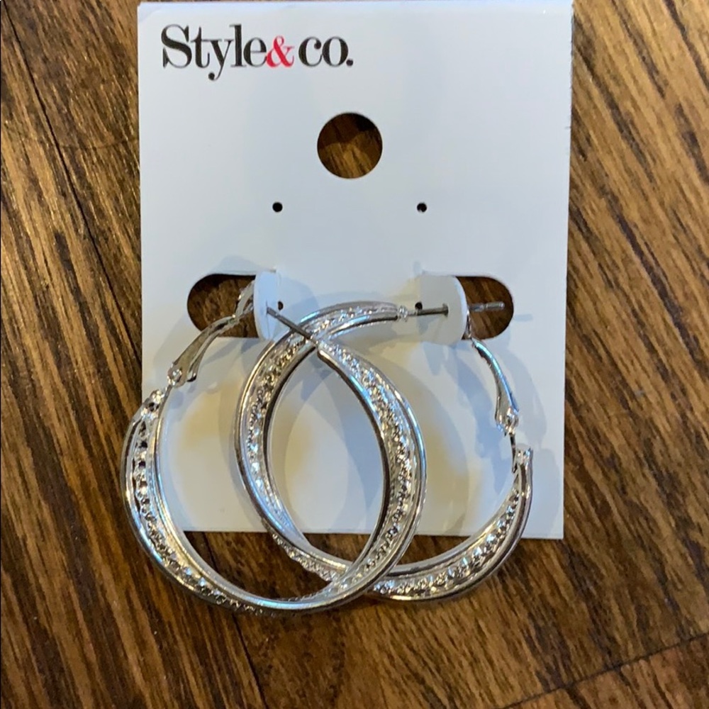NWT Style & Co Silver Hoop Earrings
